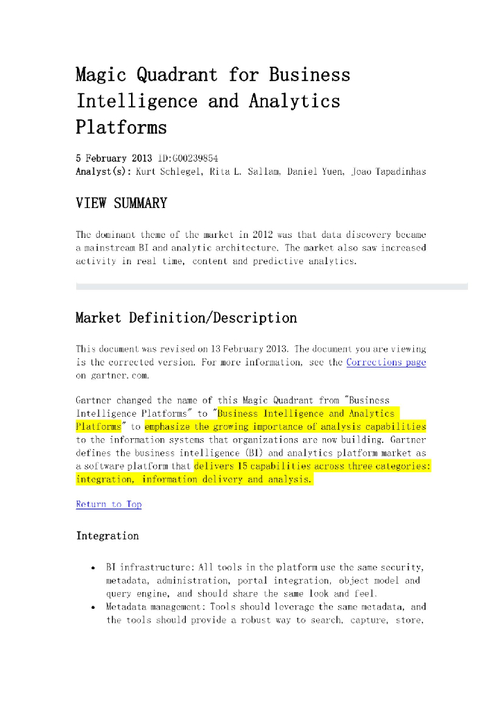 Gartner:2021年分析与商业智能平台魔力象限报告(英文版)