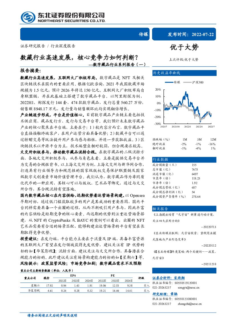 东北证券:数字藏品行业系列报告(一):数藏行业高速发展,核心竞争力如何判断?