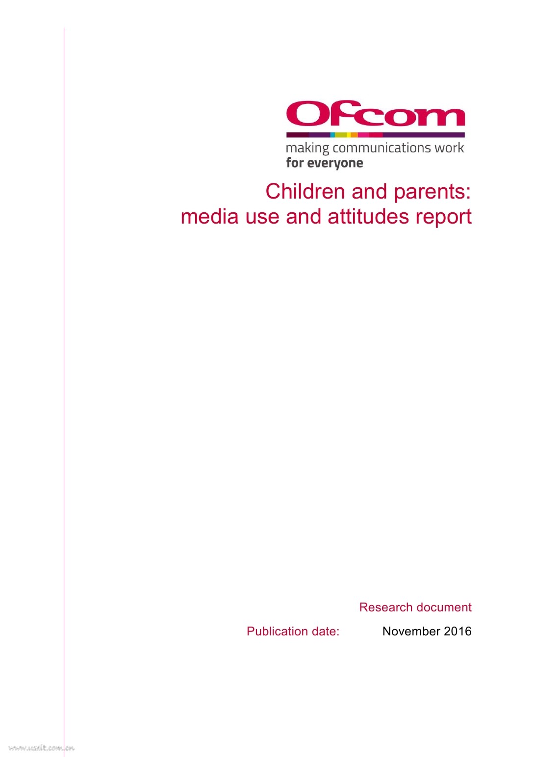 Ofcom：2016儿童数字媒体使用调查报告（英文版）