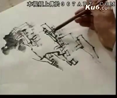 白雪石之子白启哲山水画技法